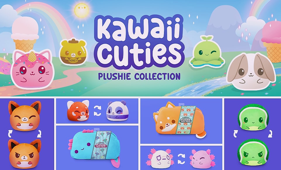 TeeTurtle Kawaii Cuties Reversible Plushie Mystery Box — package contents