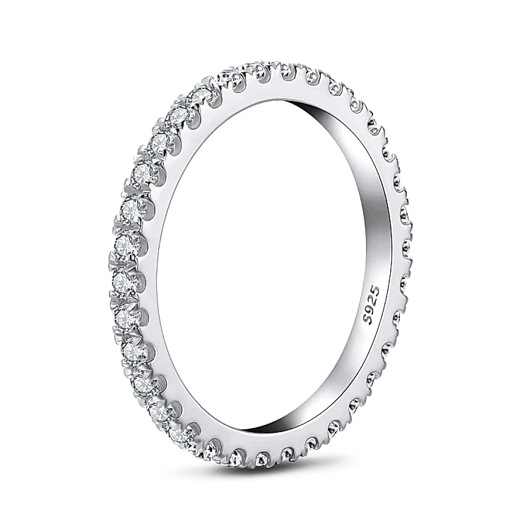 LESF 925 Sterling Silver Geometric Stackable Ring — close-up details