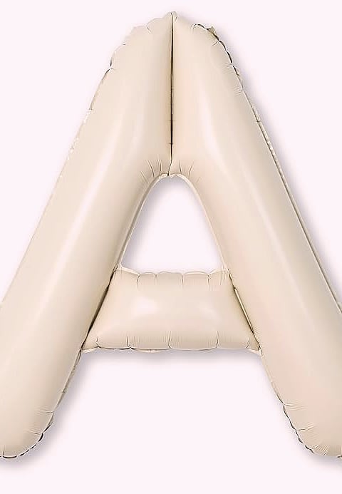 Lingqiang 40 Inch Number 1 Balloon Beige Foil Party — close-up details