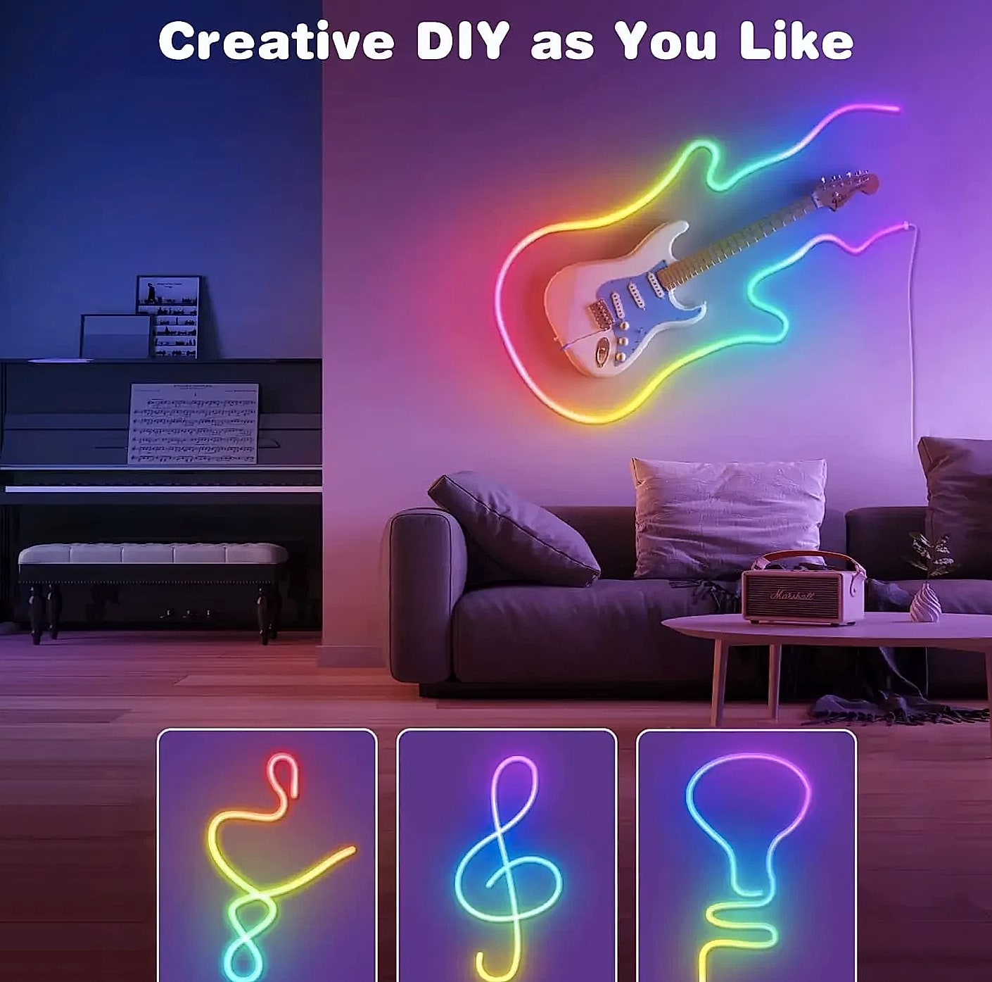 Adiodo RGB Neon LED Strip IP65 Waterproof USB Remote Control — close-up details