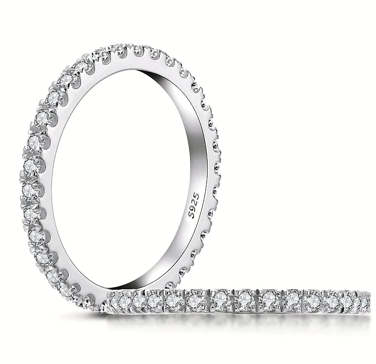 LESF 925 Sterling Silver Geometric Stackable Ring — assembled view