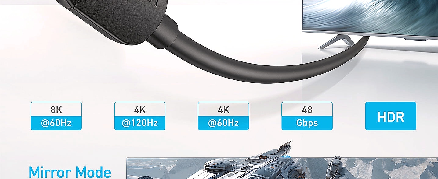 Anker HDMI Cable 8K@60Hz Ultra High-Speed 48 Gbps 6FT — assembled view