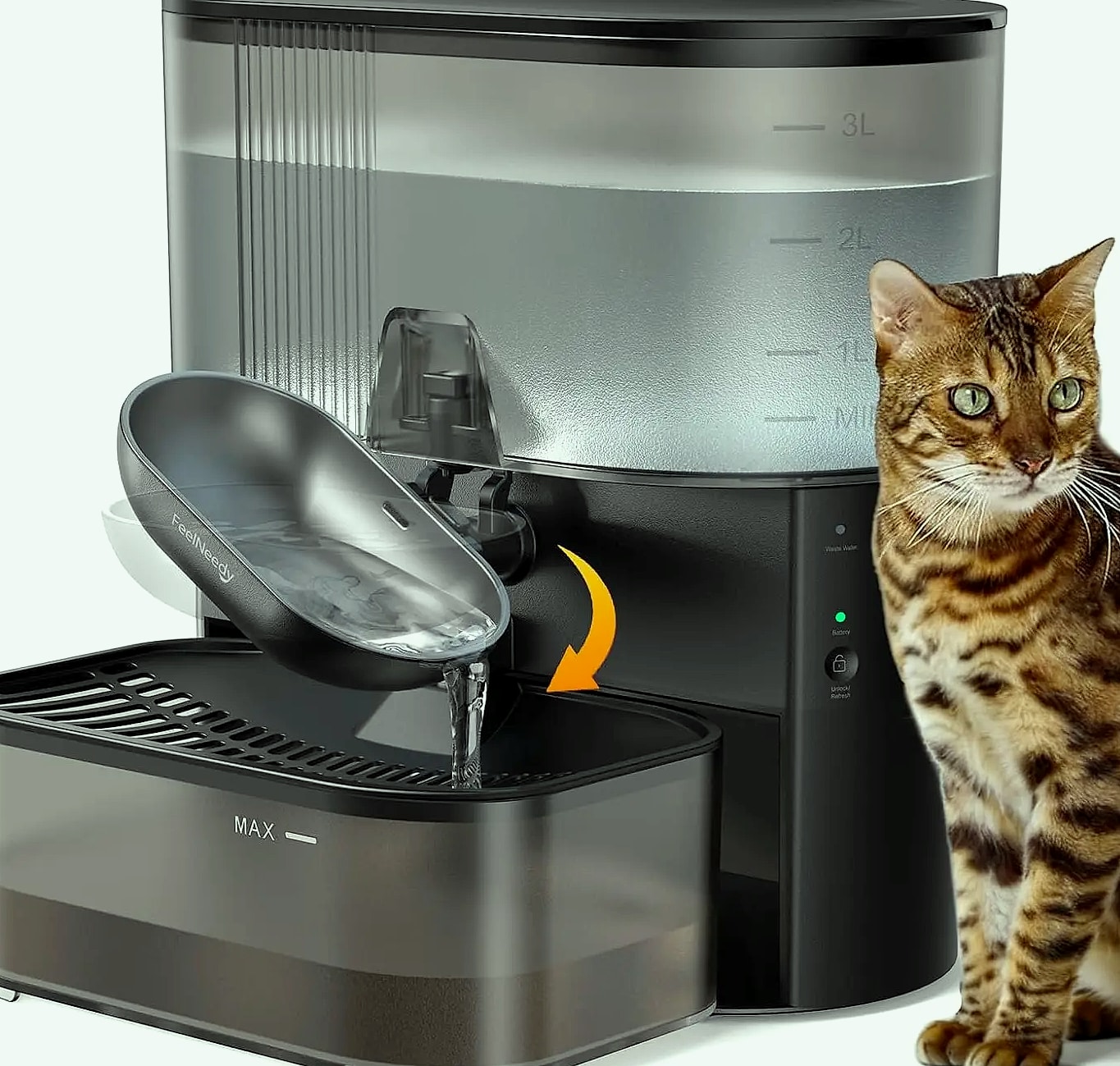 Cordless Pet Water Fountain with Wastewater Separation — package contents
