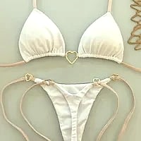 Lace-up Solid Color Two-piece Bikini Swimsuit for Women — scale reference