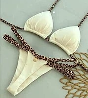Lace-up Solid Color Two-piece Bikini Swimsuit for Women — close-up details