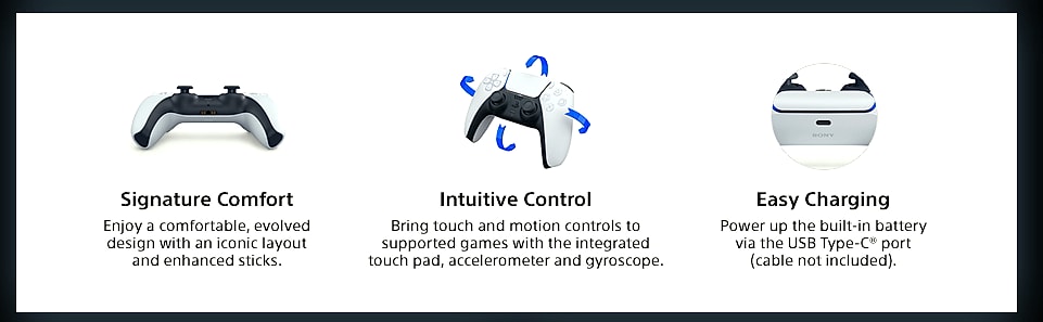 PlayStation DualSense Wireless Controller Midnight Black — scale reference