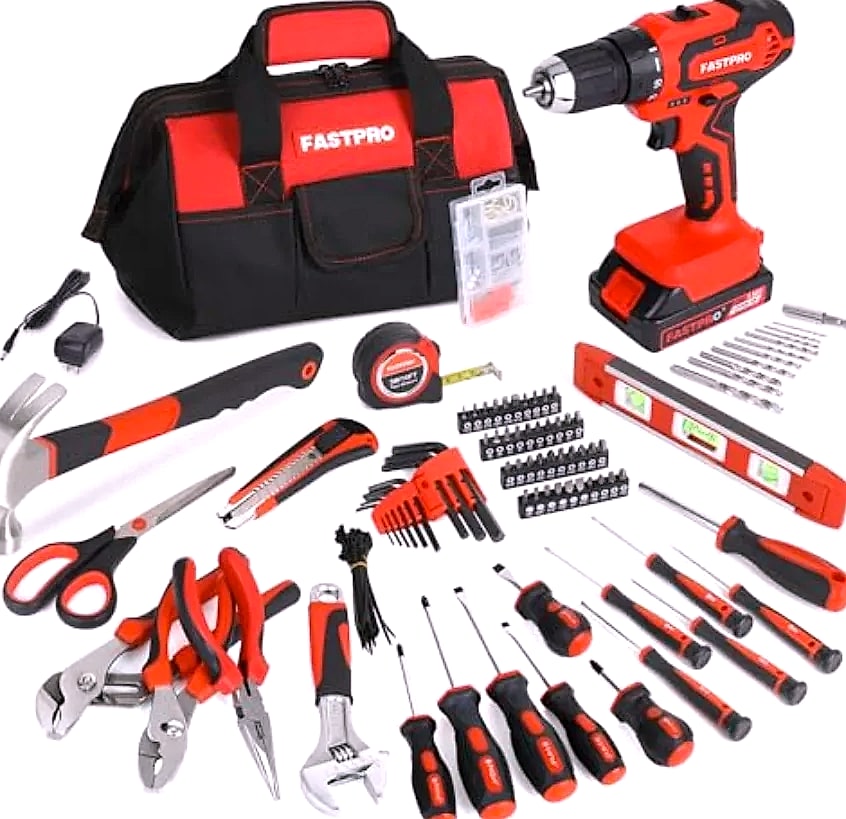 Kankeirr 20V Cordless Drill Driver with 232-Piece Tool Set — package contents