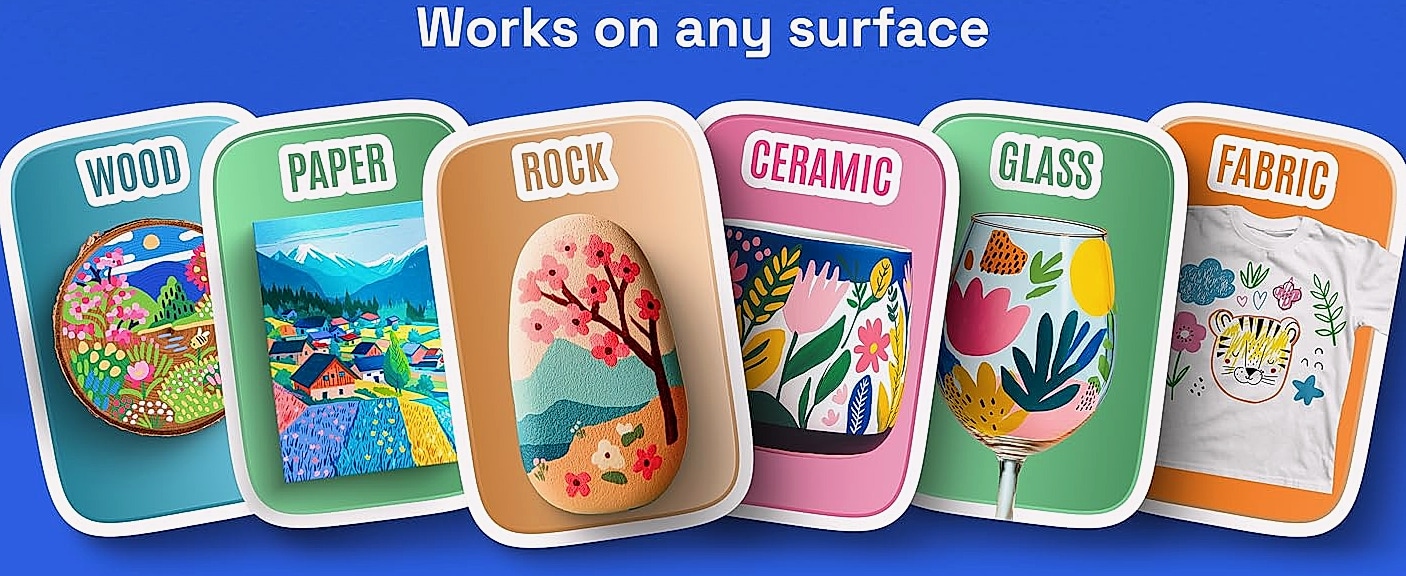 ARTISTRO 36 Acrylic Paint Markers with Dual Tips — assembled view