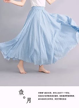 28-Color Mori Girl Cotton Linen A-line Long Skirt — feature highlights