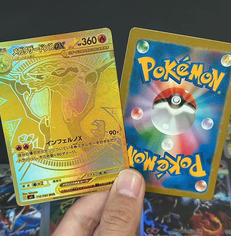 Bandai Pokemon Mega Dream EX Inferno X Charizard Card Set — scale reference