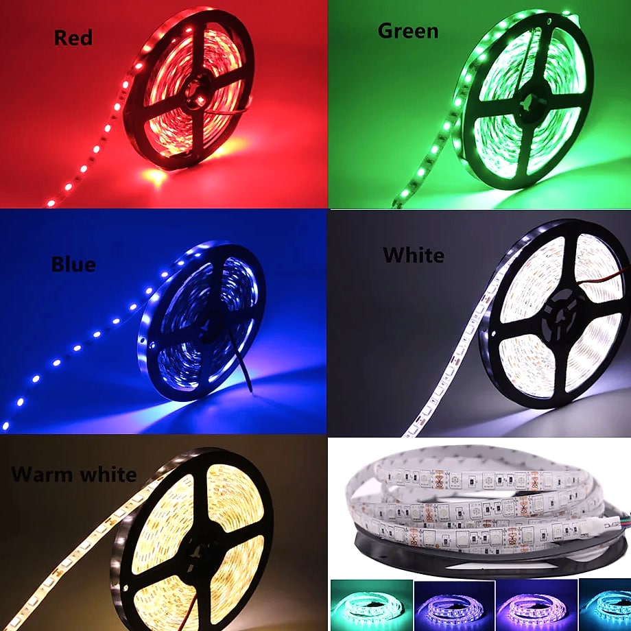 taslauk 5M 5050 SMD LED Strip RGB RGBW RGBWW 12V 24V — scale reference
