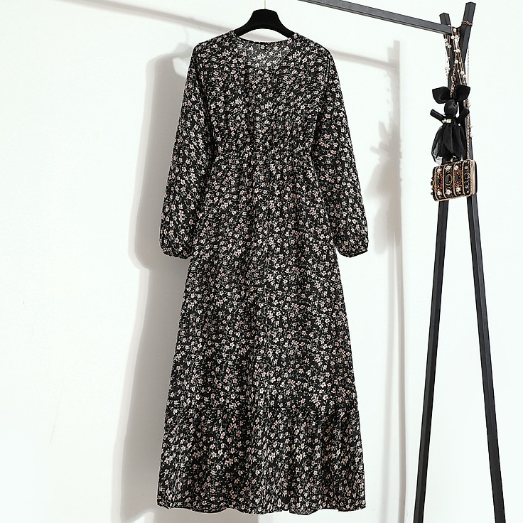 XIBUSANA Women's Floral Maxi Dress Full Sleeve Casual — parts overview