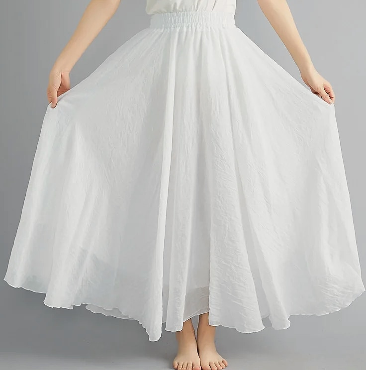28-Color Mori Girl Cotton Linen A-line Long Skirt — feature highlights