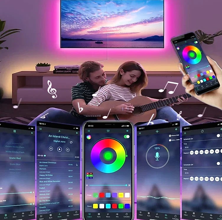 Adiodo USB LED Strip Lights 5050 RGB App Control — feature highlights
