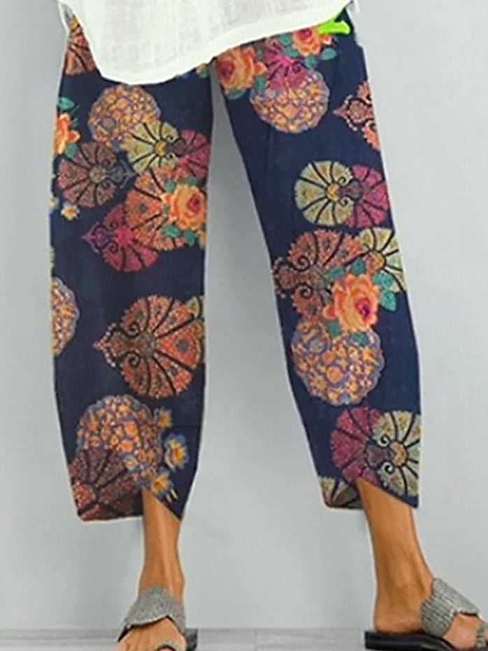 INSTYLISH Women Cotton Linen Harem Pants Wide Leg — package contents
