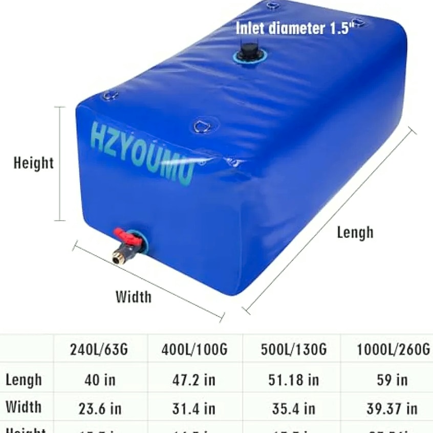 240L Foldable Water Tank Storage Container Waterproof — assembled view