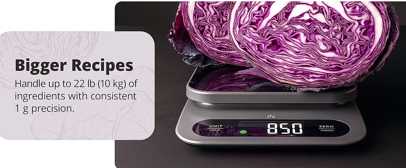 Greater Goods Digital Food Scale, 10kg Capacity for Baking — scale reference