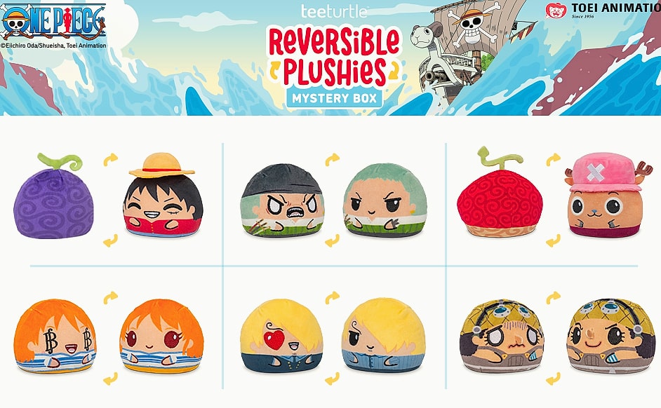 TeeTurtle Kawaii Cuties Reversible Plushie Mystery Box — size comparison