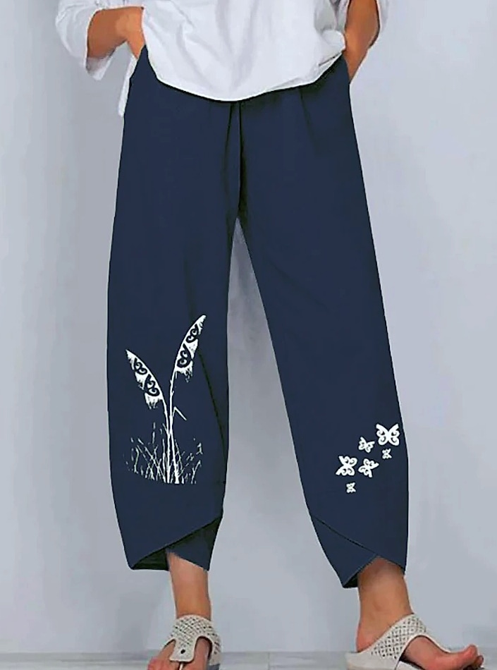 INSTYLISH Women Cotton Linen Harem Pants Wide Leg — parts overview