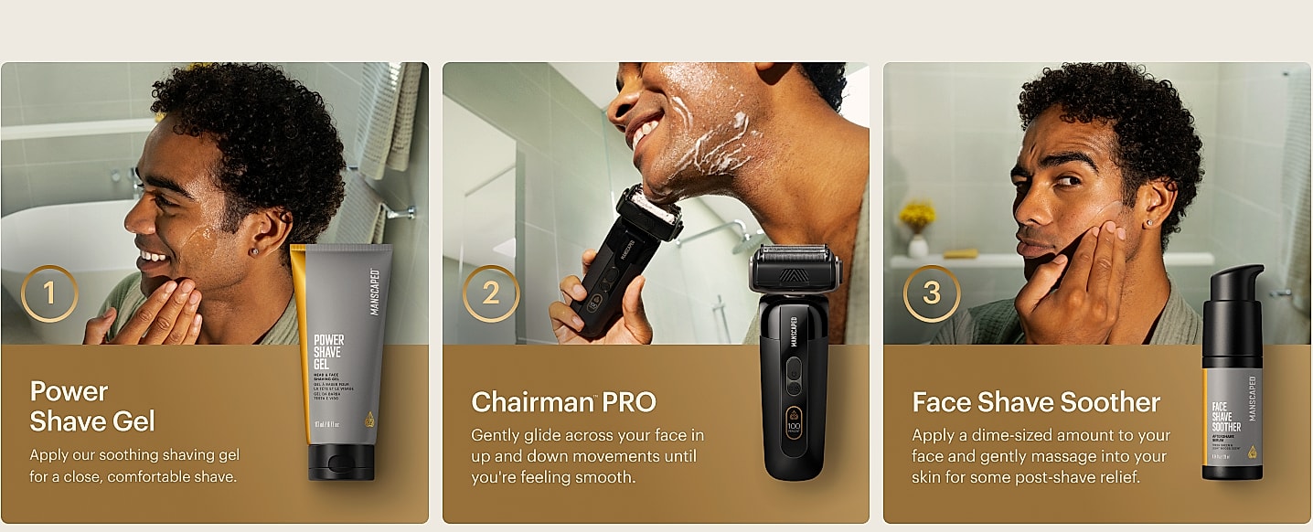 MANSCAPED The Chairman PRO Electric Face Shaver Kit — size comparison