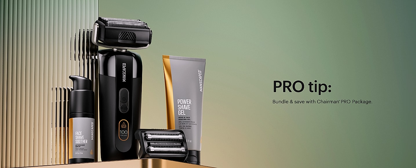 MANSCAPED The Chairman PRO Electric Face Shaver Kit — package contents