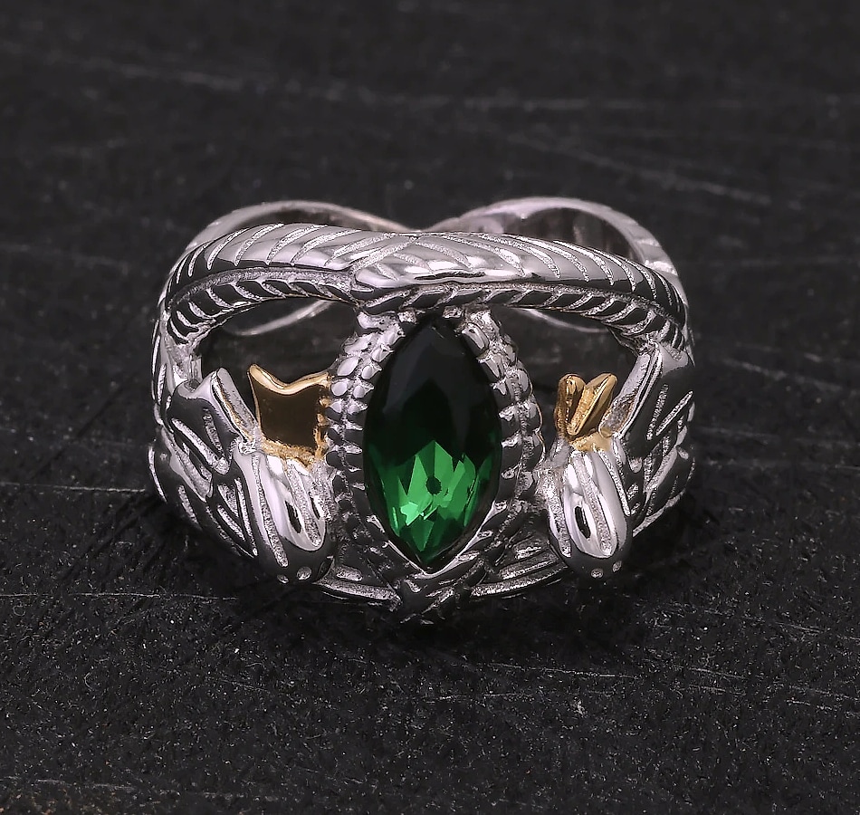 GQTorch 925 Sterling Silver Lord Ring of Barahir — side view