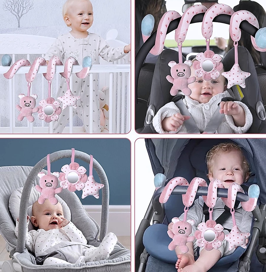 QWZ Infant Spiral Activity Hanging Toys for Car Seat — parts overview