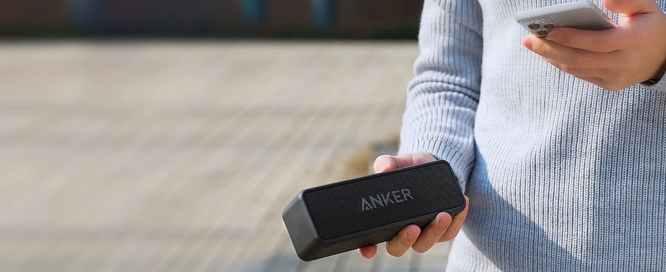 Anker Soundcore 2 Portable Bluetooth Speaker, 24hr Battery — scale reference
