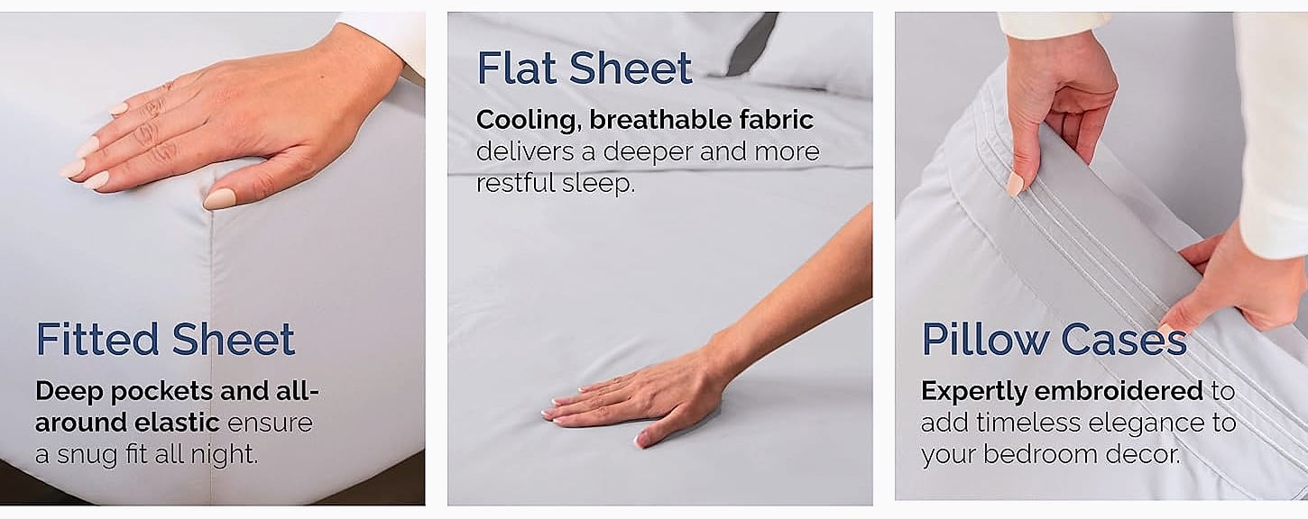 CGK Unlimited Queen Sheet Set with Deep Pockets and Soft — scale reference