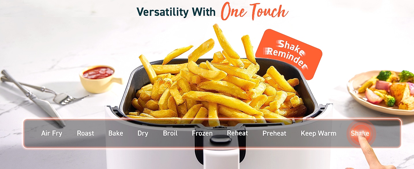 Cosori Air Fryer Pro 5QT Compact with Ceramic Basket — scale reference