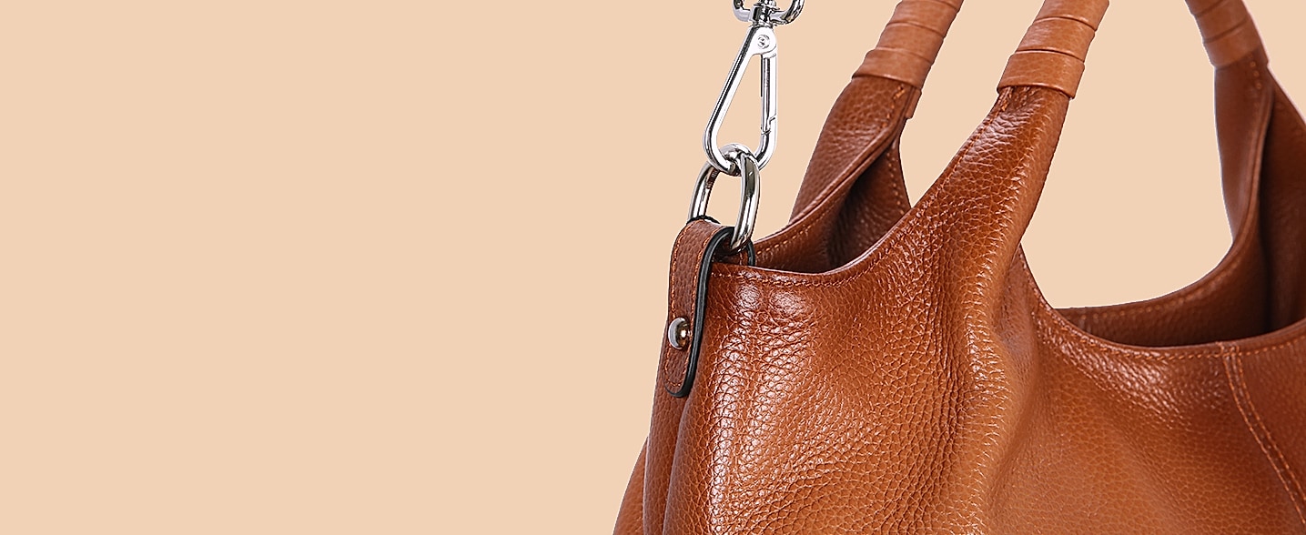 Iswee Genuine Leather Shoulder Bag Satchel Cross Body Tote — close-up details