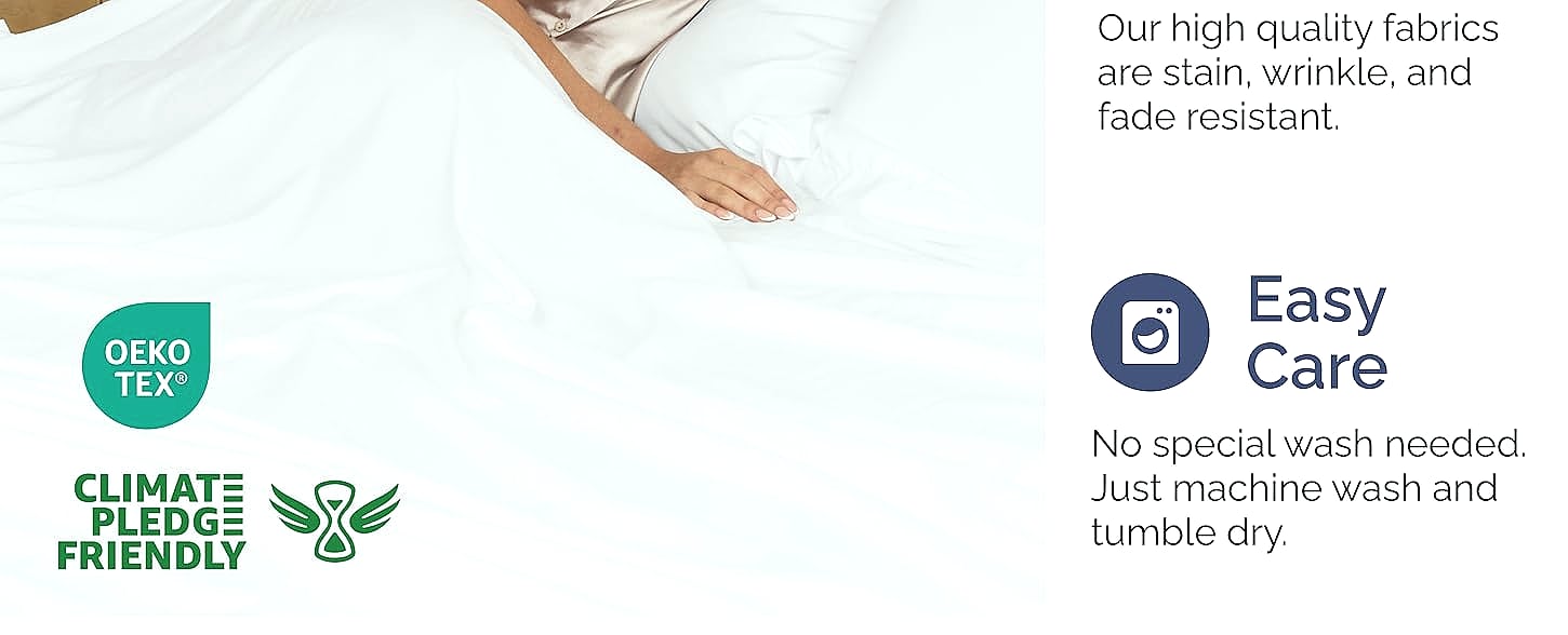 CGK Unlimited Queen Sheet Set with Deep Pockets and Soft — close-up details
