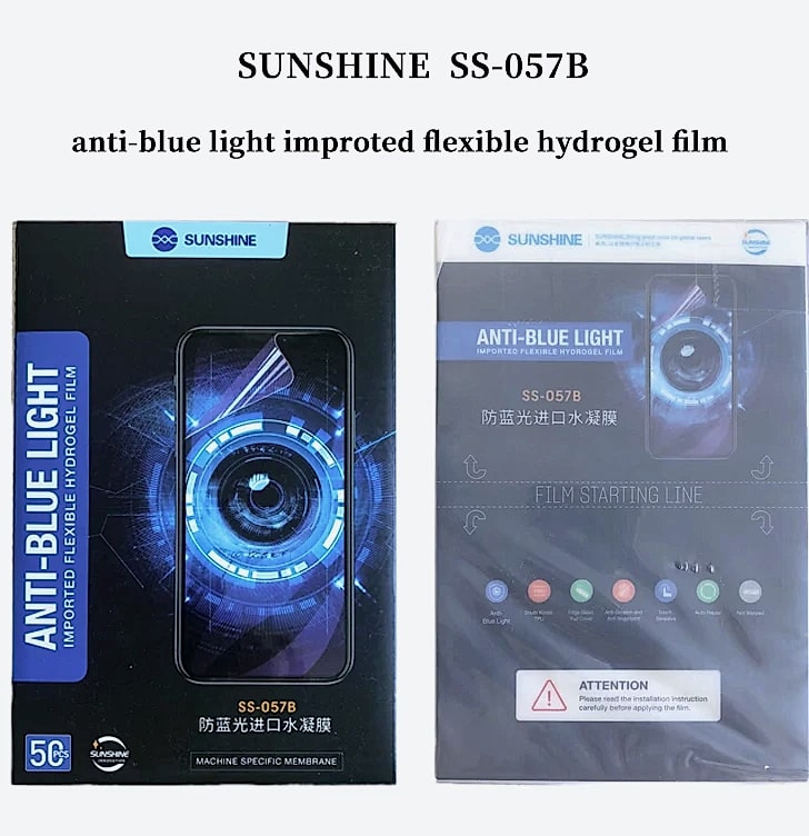 Sunshine SS-057 Hydrogel Screen Protector Film for Mobile — close-up details