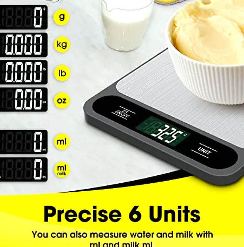 Digital Kitchen Scale 10kg 22lb with Tare Function — feature highlights