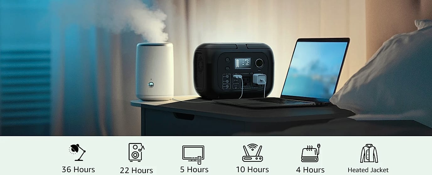 SinKeu 300W Portable Power Station with 40W Solar Panel Kit — parts overview