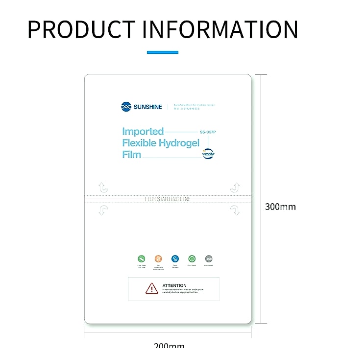 Sunshine SS-057 Hydrogel Screen Protector Film for Mobile — assembled view