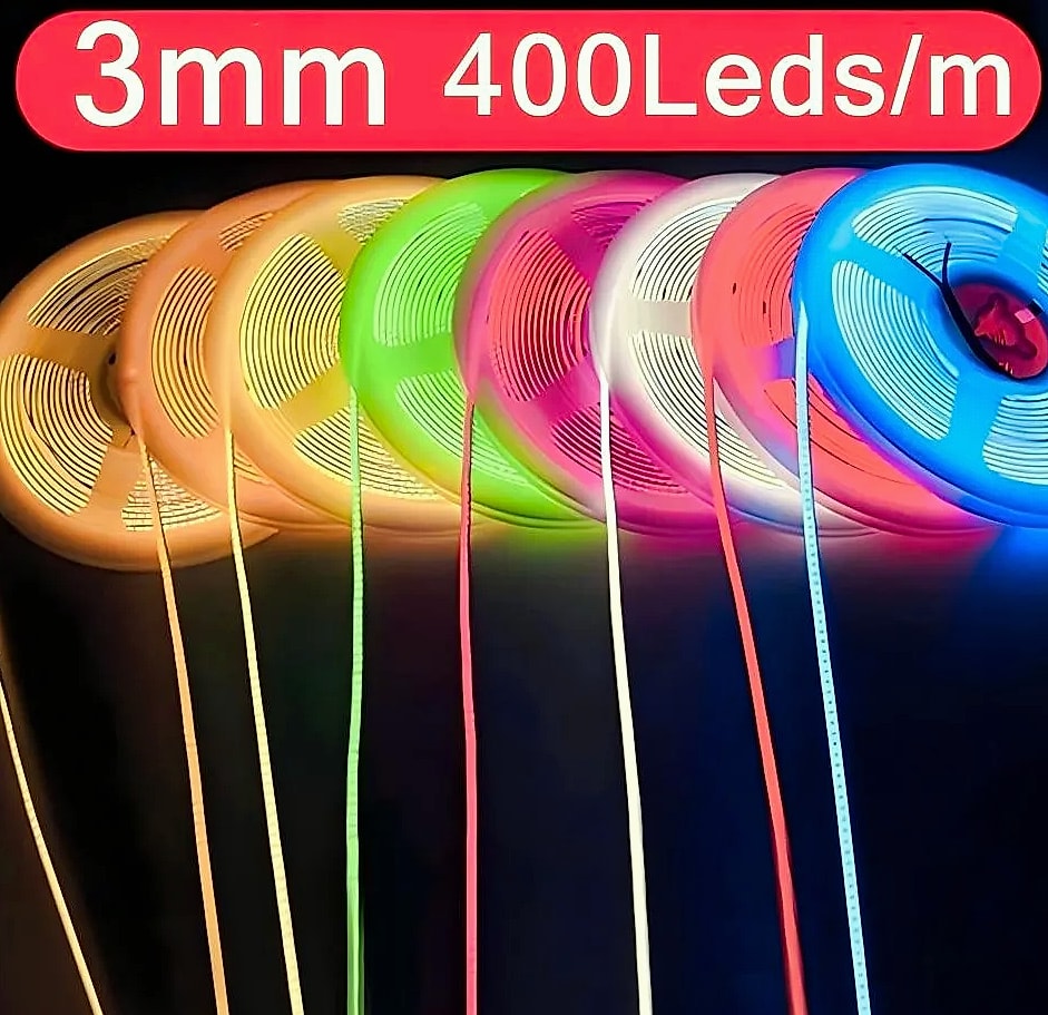 3mm COB LED Strip 12V Dimmable Flexible Light 400LEDs — package contents