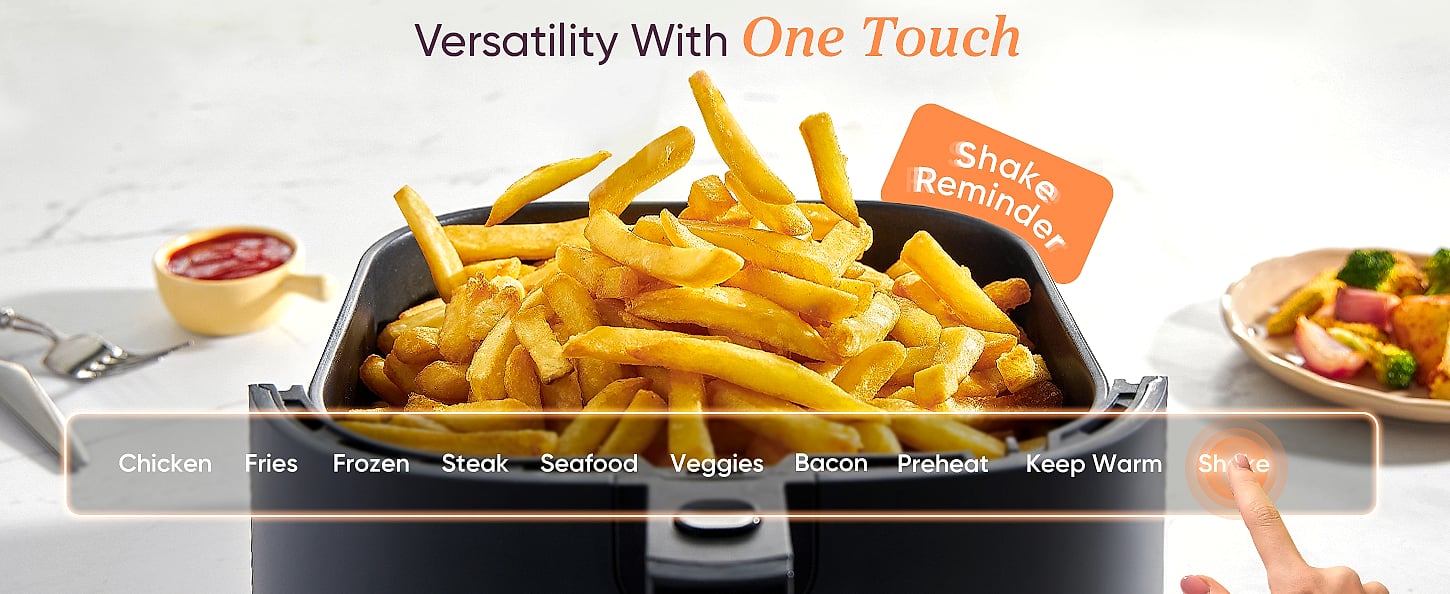 Cosori Air Fryer Pro 5QT Compact with Ceramic Basket — scale reference