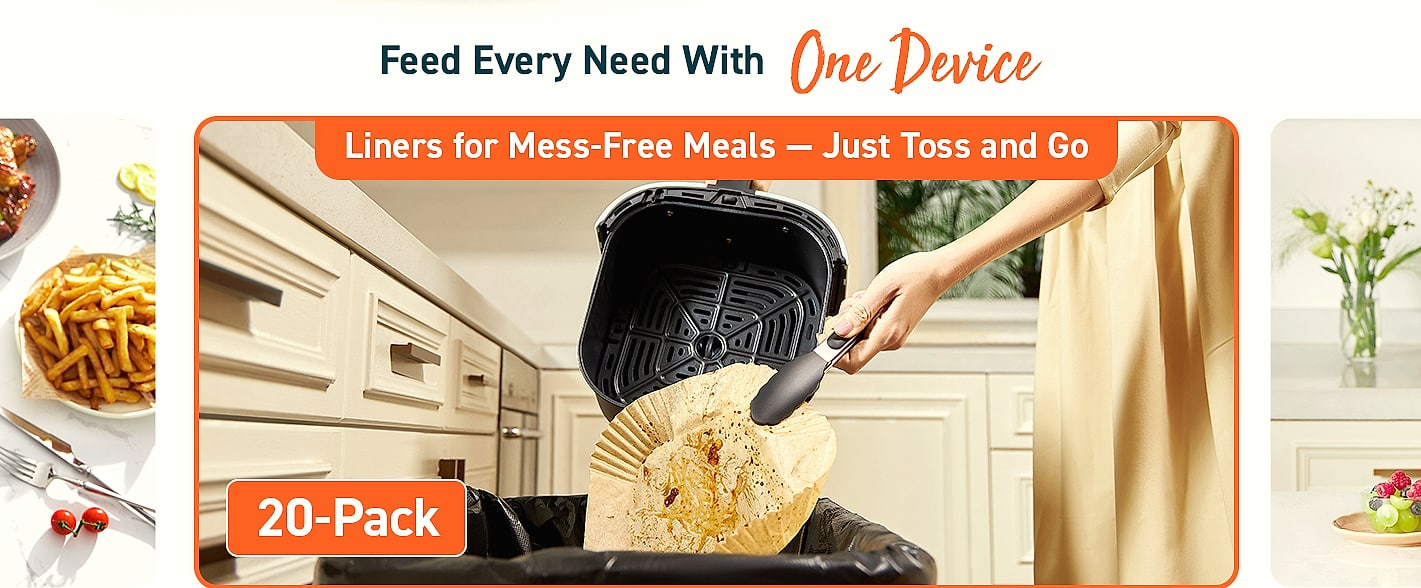 Cosori Air Fryer Pro 5QT Compact with Ceramic Basket — package contents