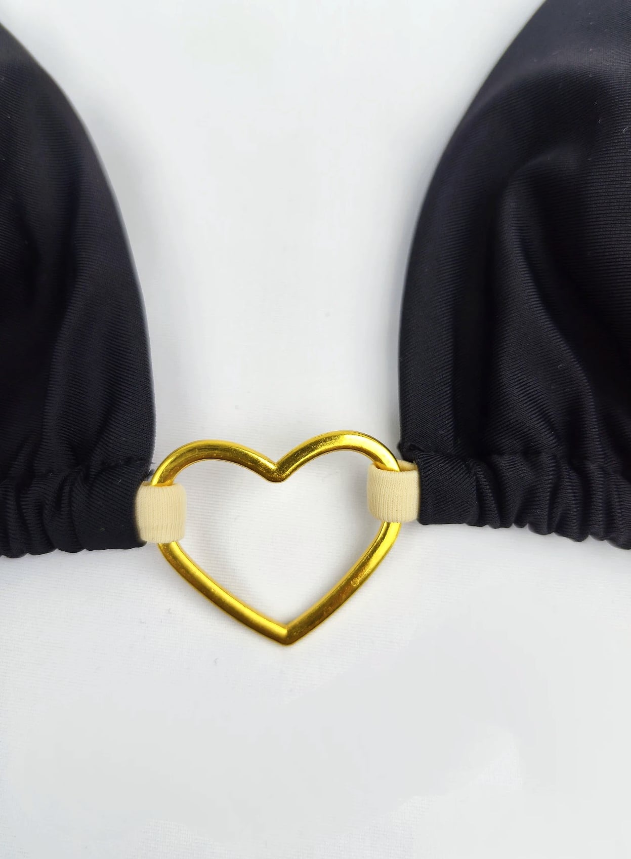 Women's White Solid Color Bikini Two-Piece Swimsuit — interior detail