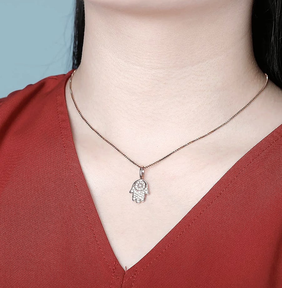 TOPGRILLZ 925 Sterling Silver Hand Pendant Cubic Zirconia — parts overview