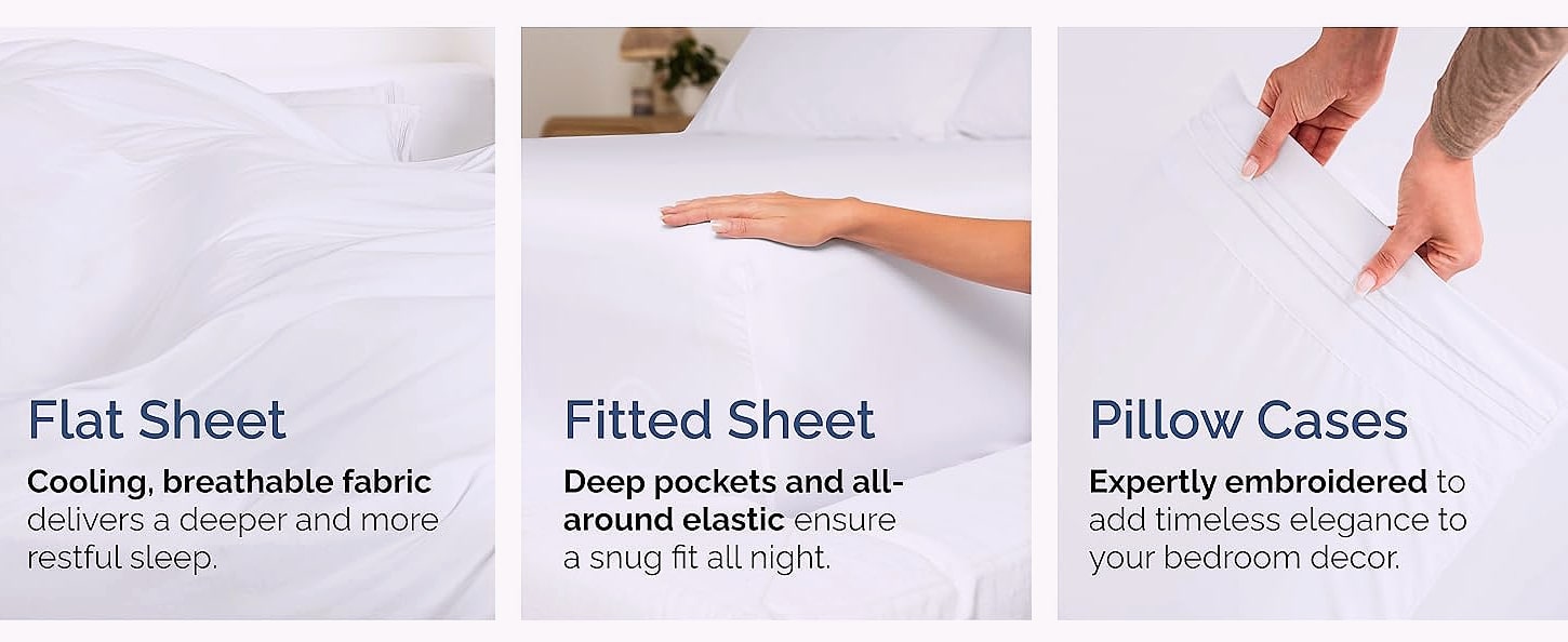 CGK Unlimited Queen Sheet Set with Deep Pockets and Soft — package contents