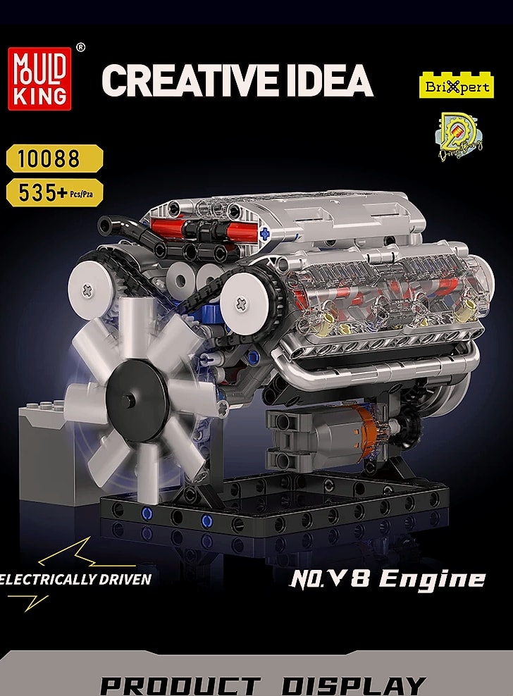 Mould King 10088 The V8 Engine Building Block Assembly — interior detail