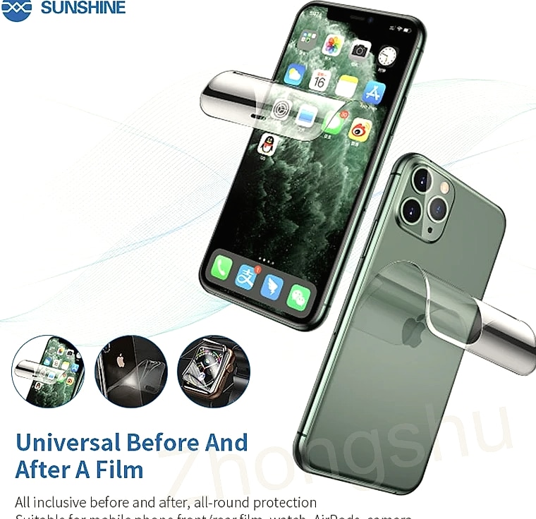 Sunshine SS-057 Hydrogel Screen Protector Film for Mobile — build progress