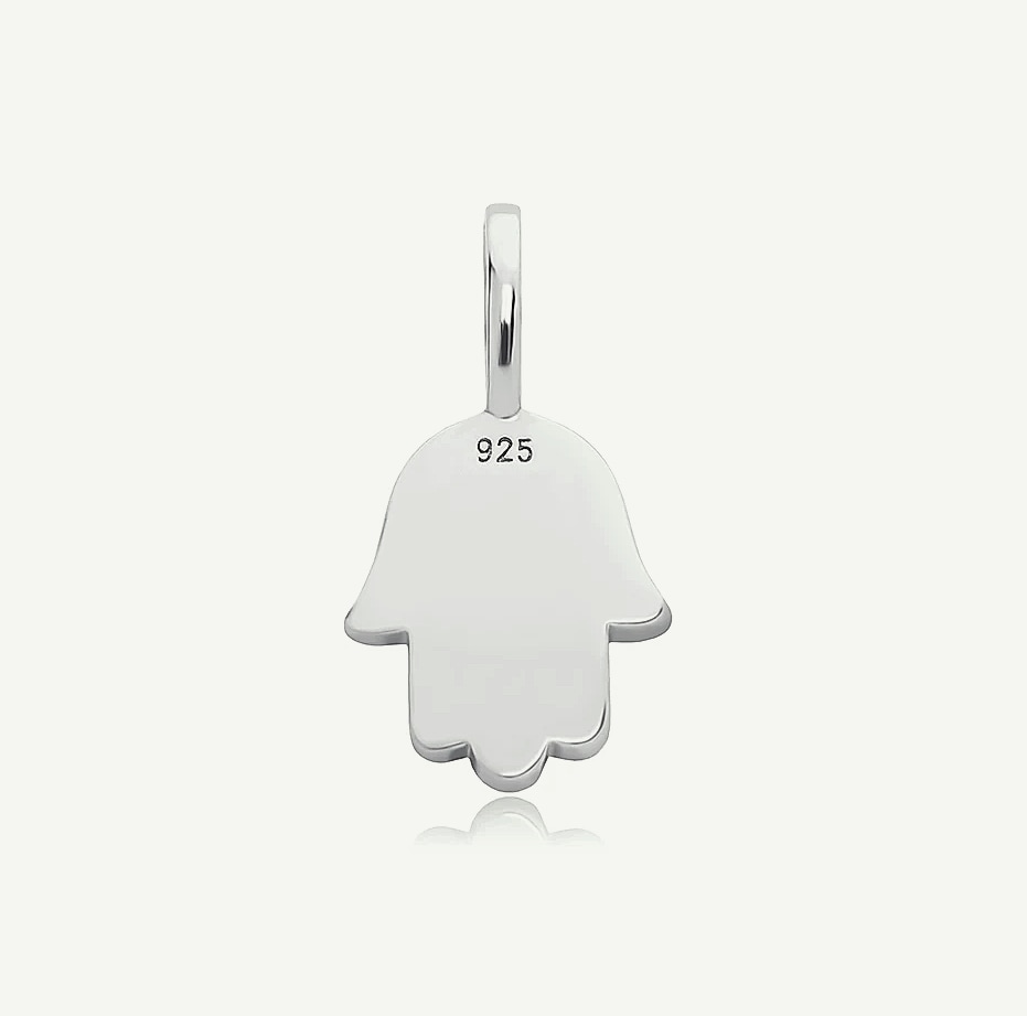 TOPGRILLZ 925 Sterling Silver Hand Pendant Cubic Zirconia — scale reference