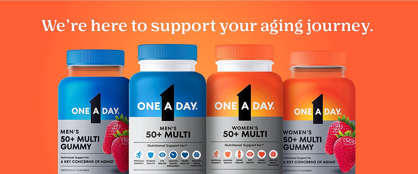 One A Day Women 50+ Multivitamin Tablets, 200 Count — package contents