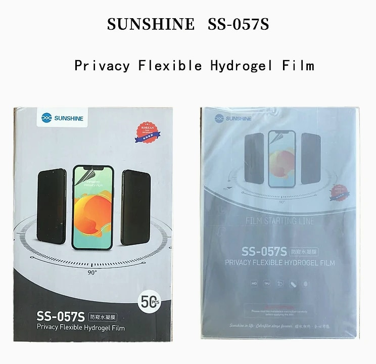 Sunshine SS-057 Hydrogel Screen Protector Film for Mobile — interior detail