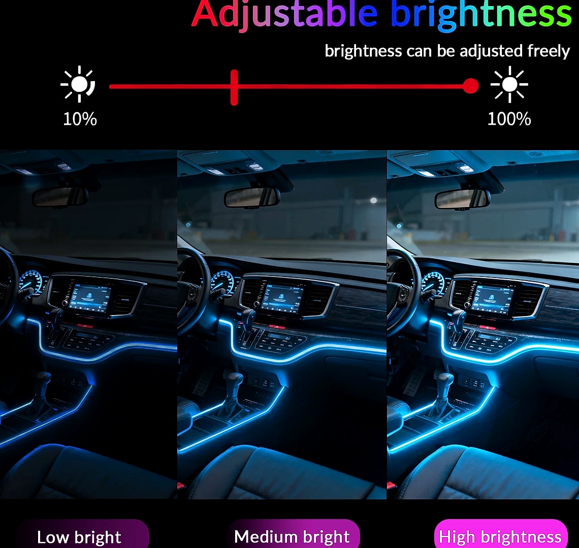 WUMFIRE RGB LED Car Ambient Light Strip Kit with App Control — build progress