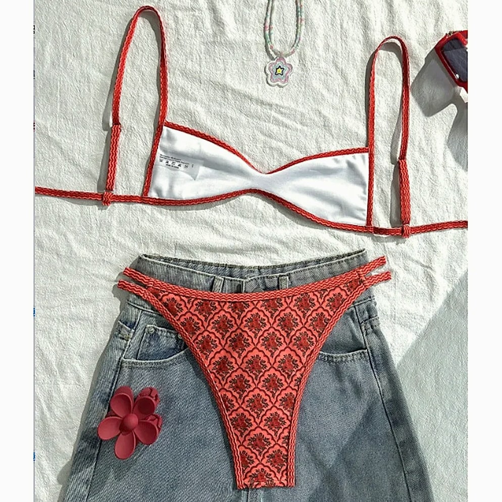Varleinsar Floral High-Leg Bikini Two-Piece Swimsuit — build progress