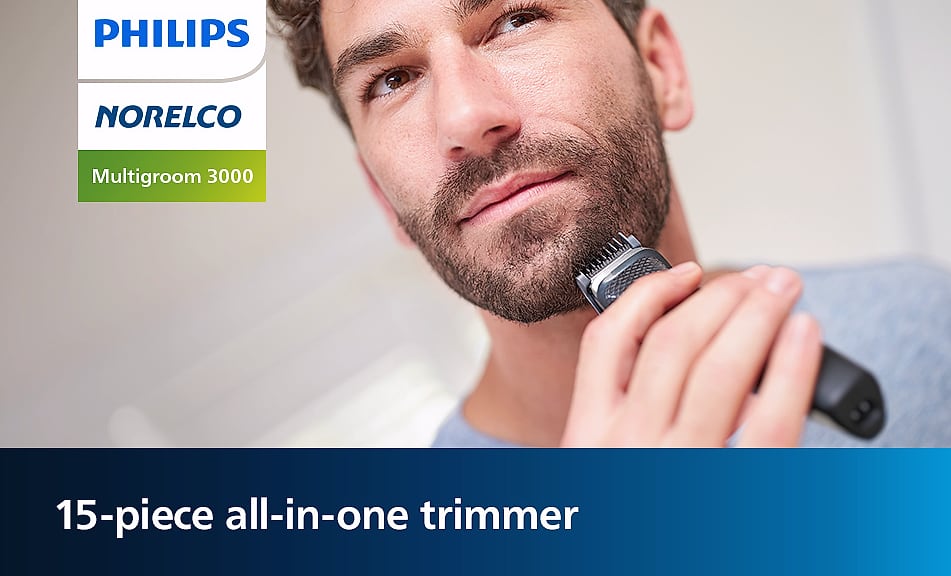 Norelco 3000 Series 13-in-1 Beard and Head Hair Trimmer — package contents